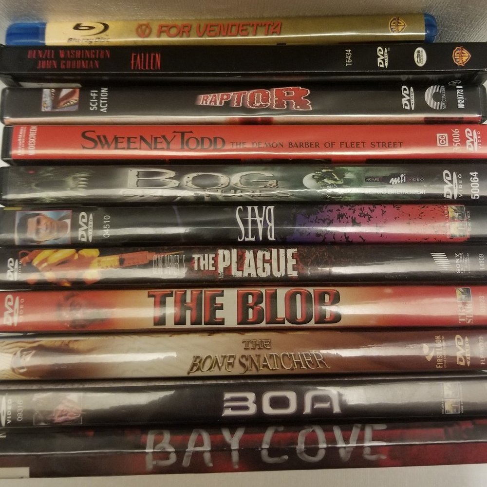 R rated horror movies, $2/each, or buy all- if you dare ;) !